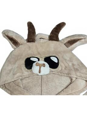 Holiday Time Cozy Beige Goat One-Piece with Hood and Front Pockets Plus Size 3X